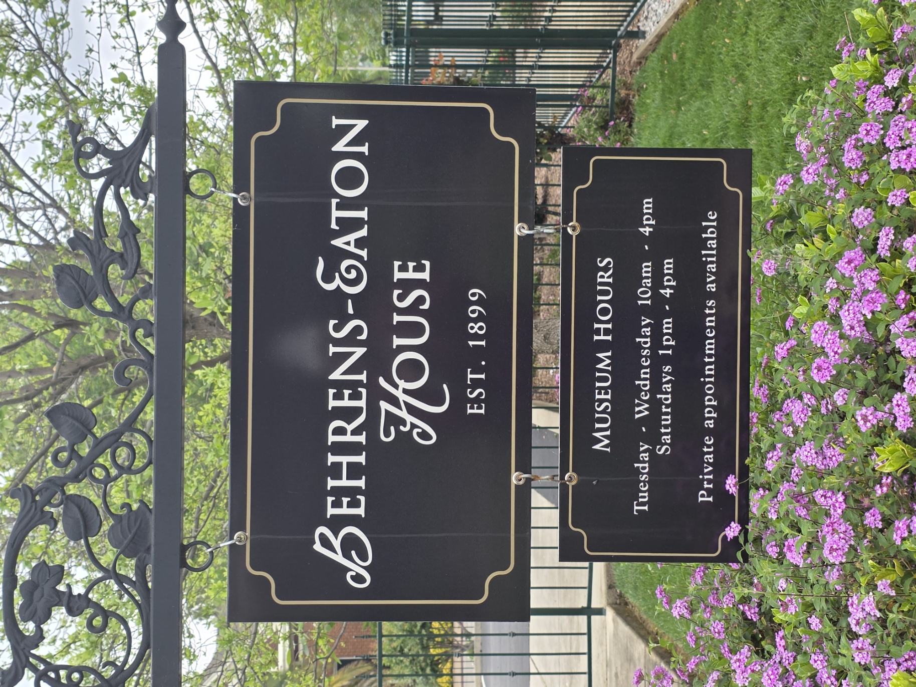Sign from the Behrens-Eaton House in Redding California/